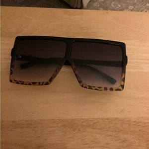 Black sunglasses lower glasses cheetah print